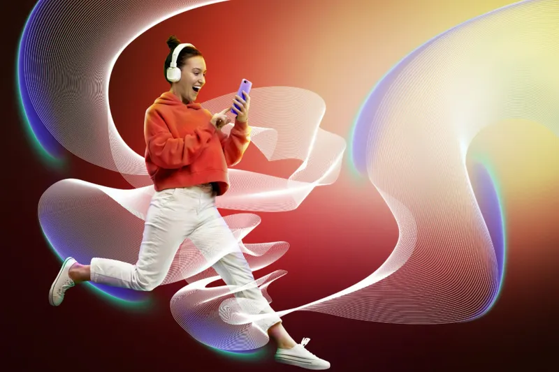 Girl with headphones